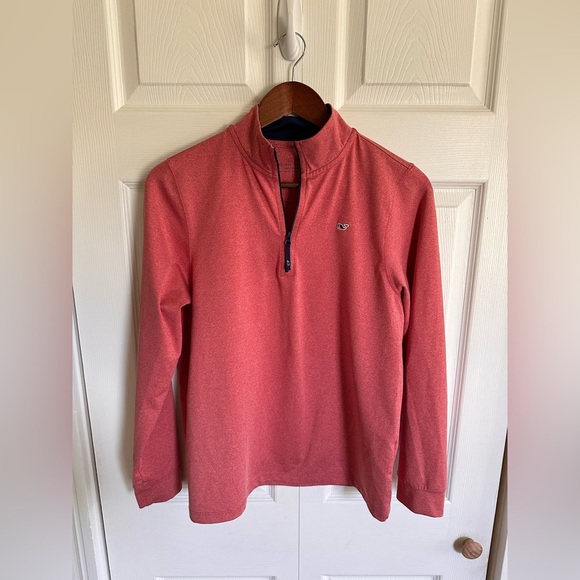 Vineyard Vines Men’s Performance 1/4 Zip Pullover | L | Red Heather Long Sleeve - Picture 1 of 7